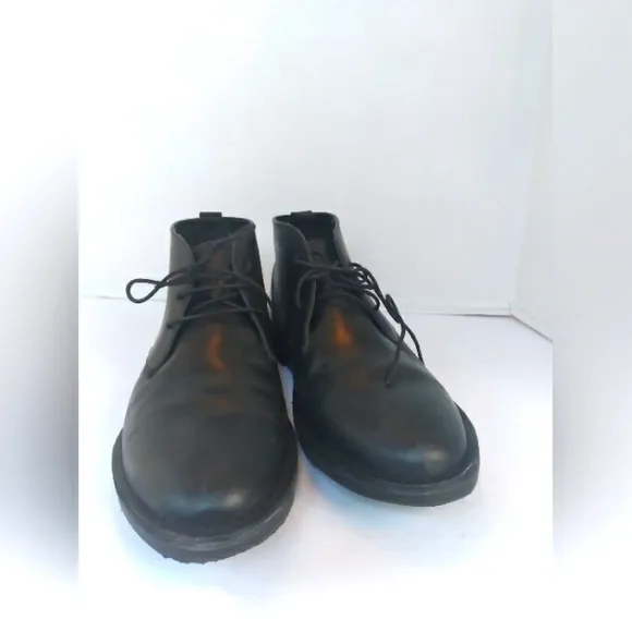 Classic‎ Black Leather Chukka Boots Casual Dress Shoes Minimalist Desert Boots