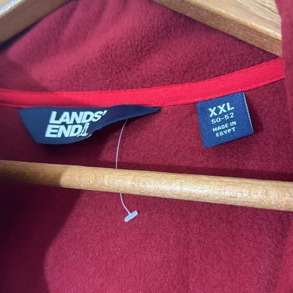 CLEARANCE🔥 NWT Lands’ End Men’s Red &amp; Navy Long Sleeves Fleece Jacket Size XXL