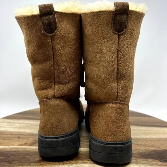 Cloud Nine Sheepskin Women's 7 Brown Rosalita Sheepskin Lined Warm Boots