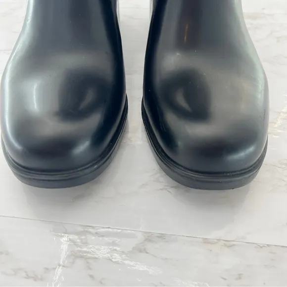 COACH Black Zena Cold Weather Snow Motorcycle Suede Rubber Shearling BOOTS
