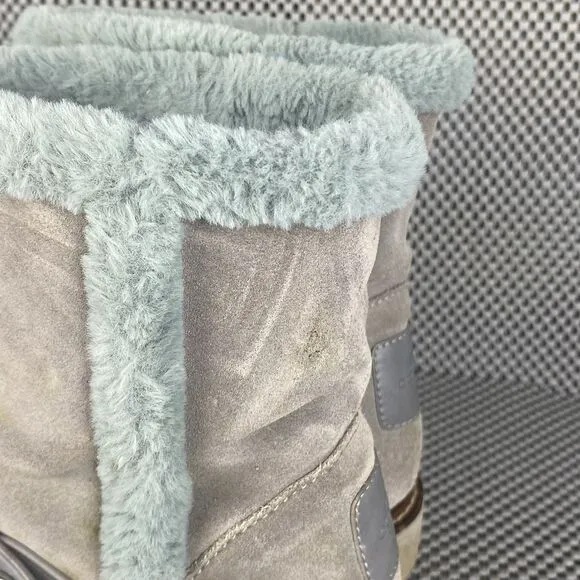 Coach Boots  Womens Size 9.5 B Gray Logo Warm Shearling Lined Winter Casual