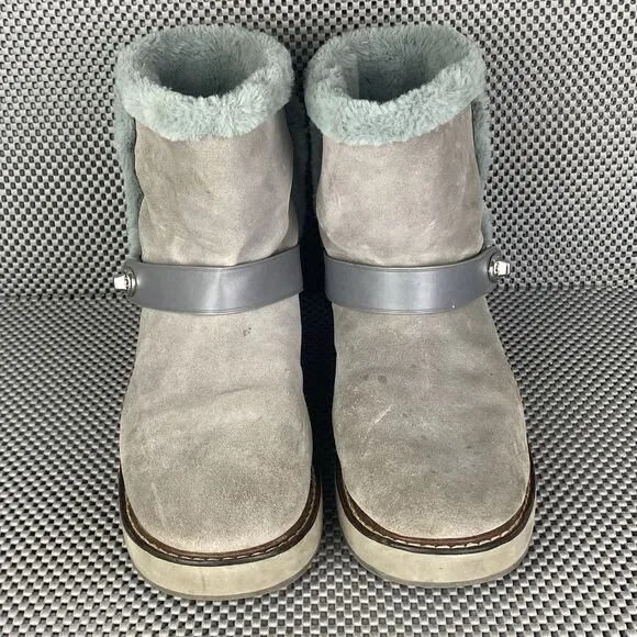 Coach Boots  Womens Size 9.5 B Gray Logo Warm Shearling Lined Winter Casual