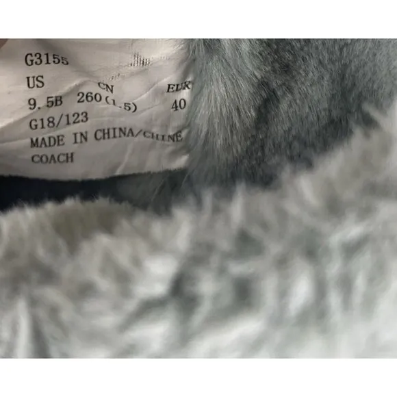 Coach Boots  Womens Size 9.5 B Gray Logo Warm Shearling Lined Winter Casual