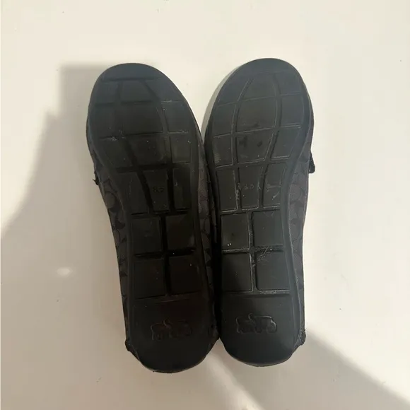 Coach Marley Driver Leather and Canvas Black Gray Size 8.5 Driving Loafer
