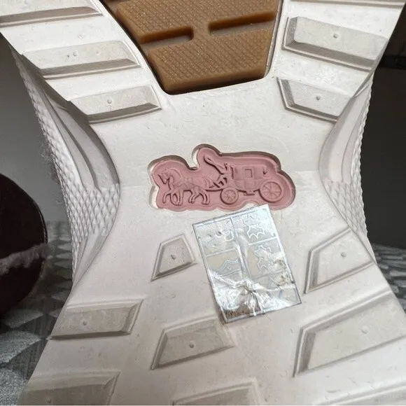 Coach Portia Metallic Pink Winter Boots w/ White Soles Women’s Size 5