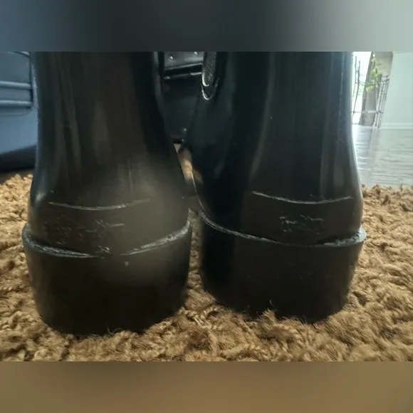 COACH TYLER SHINY RUBBER RAIN BOOTIE SZ 10