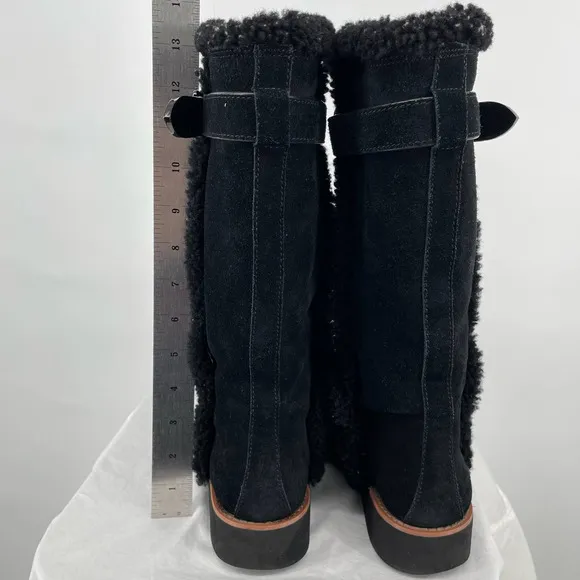 Coach Women's 6 BELMONT Suede Leather Cold Weather Winter Black tall Boots Shoes