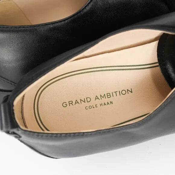 Cole Haan Grand Ambition Leather Size 9 B Lace Up Sneakers Black Oxford Shoes