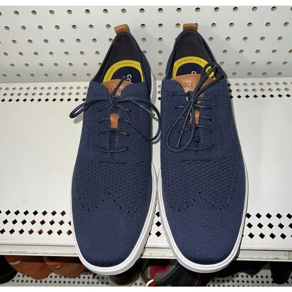 Cole Haan Grand Plus Stitchlite Mens Knit Casual Dress Shoes Size 10 Navy Blue