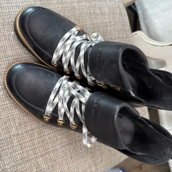 Cole Haan Grand.OS Waterproof Leather Wedge Hiker Boots – Size 9