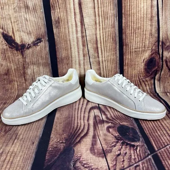 Cole Haan Grandpro TopSpin Sneaker White Dove Metallic Men’s 10.5 GP Low Shoes