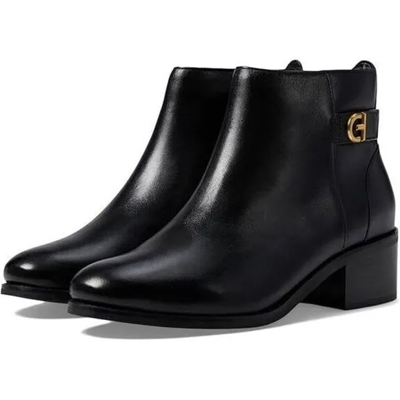 Cole Haan Holis 13811314 Boots Women's US 8.5 Black Leather Bootie Shoes ZPO1106