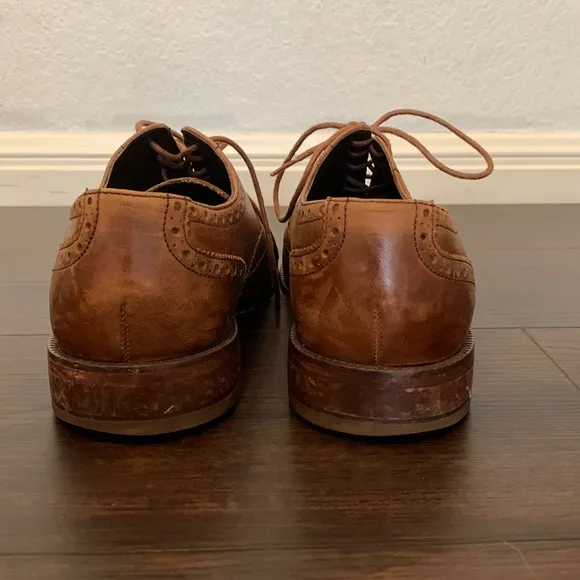 COLE HAAN LEATHER SHOES WING TIP BROWN CHESTNUT SIZE 8.5