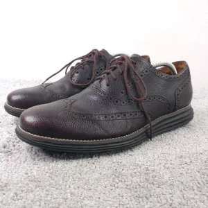 Cole Haan LunarGrand Mens Size 11.5 Shoes Brown Leather Wingtip Oxford Lace Up