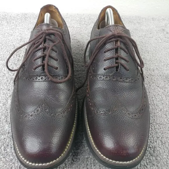 Cole Haan LunarGrand Mens Size 11.5 Shoes Brown Leather Wingtip Oxford Lace Up