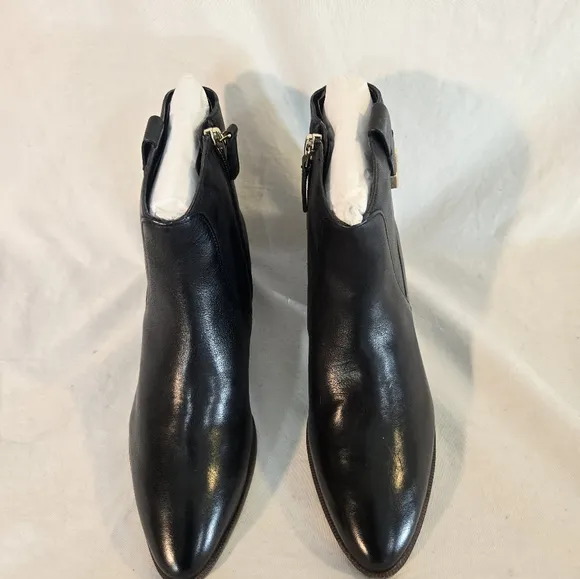 Cole Haan Maci Women's 7 Black Leather Ankle Boots Bootie New