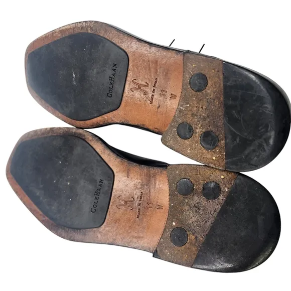 Cole Haan Mens Black Lace up Leather Oxfor9Dress‎ Shoes Size 12