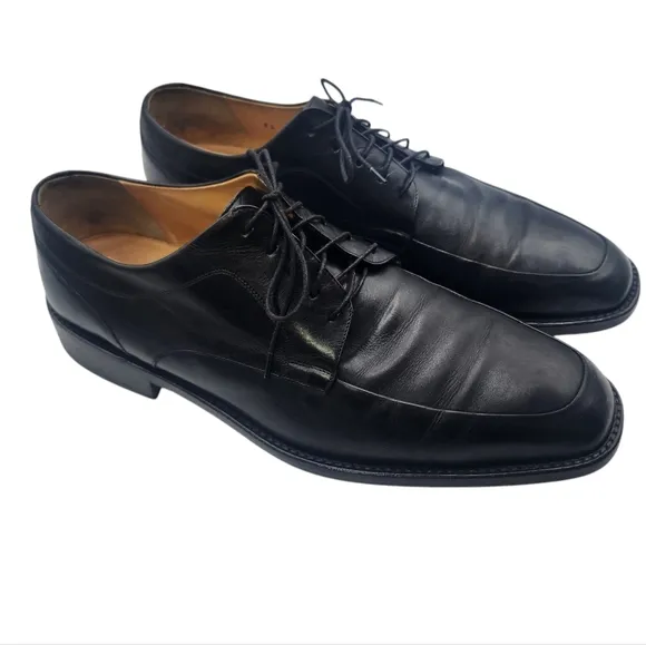 Cole Haan Mens Black Lace up Leather Oxfor9Dress‎ Shoes Size 12
