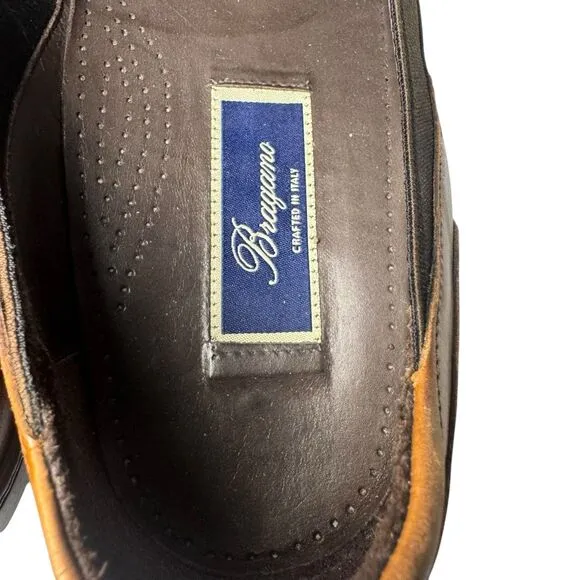 COLE HAAN Mens Bragano Woven Leather  Loafer Shoes Sz 10 M Resort Brown