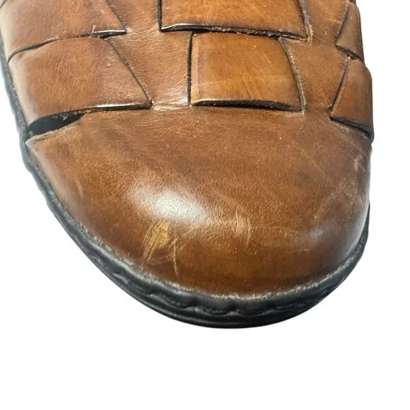 COLE HAAN Mens Bragano Woven Leather  Loafer Shoes Sz 10 M Resort Brown