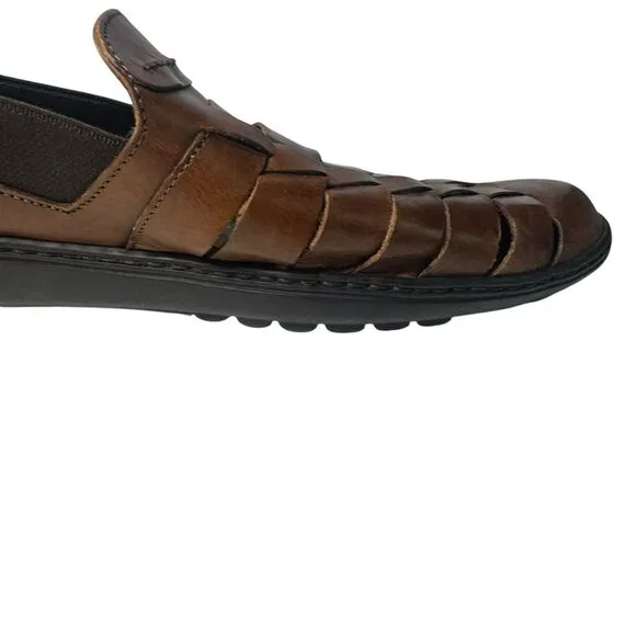 COLE HAAN Mens Bragano Woven Leather  Loafer Shoes Sz 10 M Resort Brown