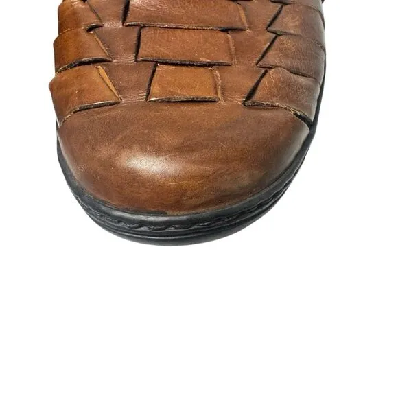 COLE HAAN Mens Bragano Woven Leather  Loafer Shoes Sz 10 M Resort Brown