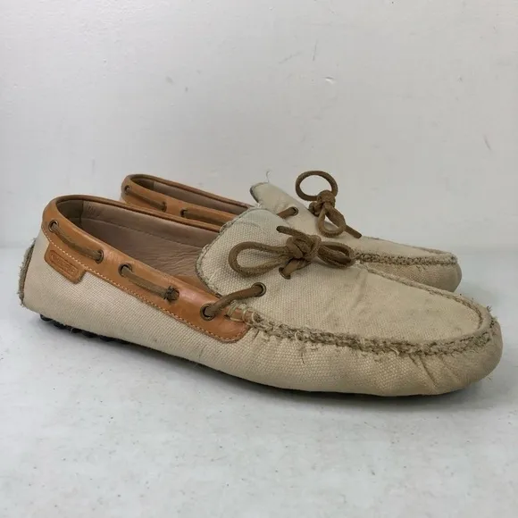 Cole Haan Nike Air Limited Edition Canvas Leather Driving Loafer Shoes