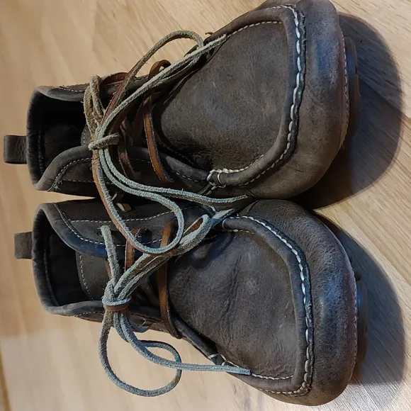 Cole Haan Nike Air Men's Two-Toned Brown Leather Lace-Up Moccasin Boots Size 9½