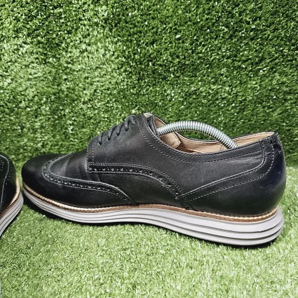 Cole Haan Original Grand Black Leather Wingtip Oxford Shoes C26470 Mens 10.5