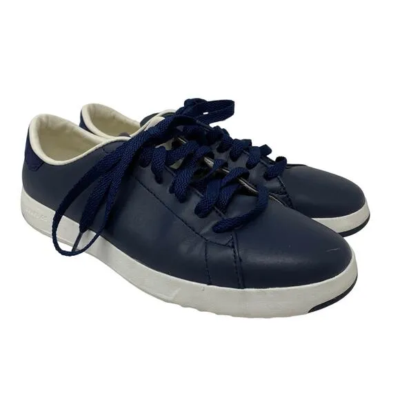 Cole Haan Womens Size 9.5 Granpro Tennis Shoe Blue Leather Low Top Lace Up
