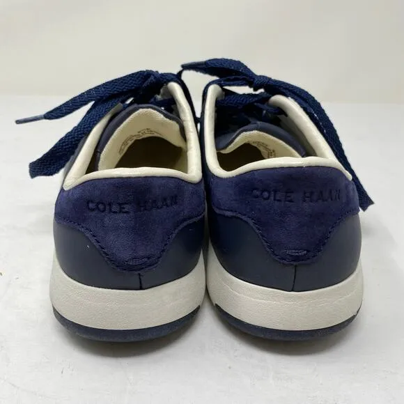 Cole Haan Womens Size 9.5 Granpro Tennis Shoe Blue Leather Low Top Lace Up