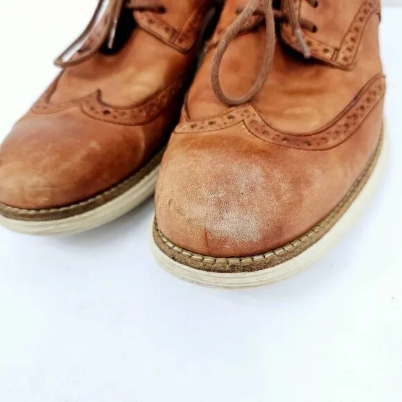 Cole Haan Men's Lunargrand Oxford Wingtip Shoes Tan 8.5