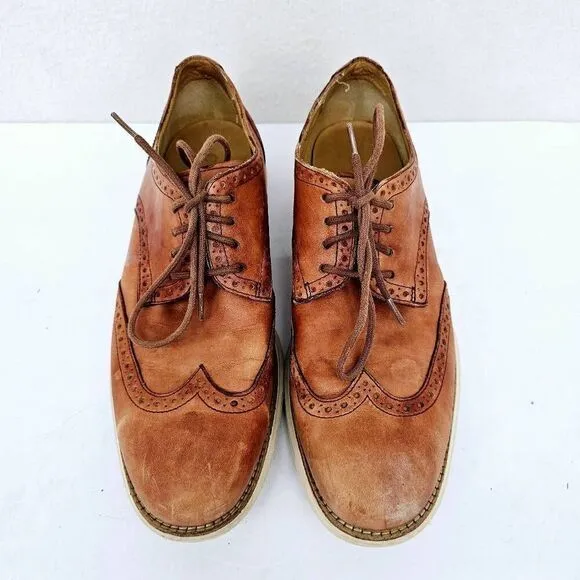 Cole Haan Men's Lunargrand Oxford Wingtip Shoes Tan 8.5