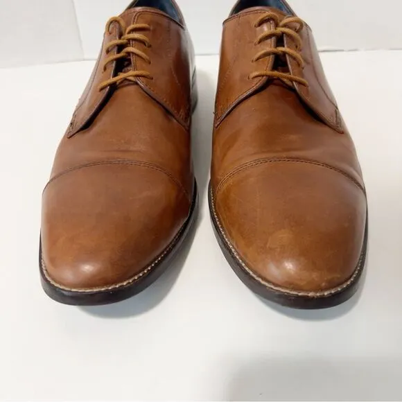 Cole Haan Men's Lenox Hill Cap Toe Leather Light Brown Oxford Shoes Size 13