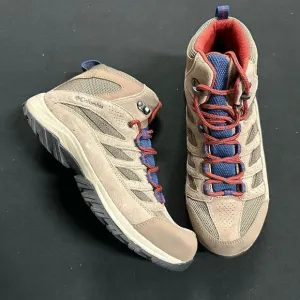 Columbia Crestwood Mid Hiking Shoe Boots 10 Ash Brown Carbon