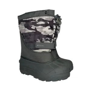 Columbia Gray Camouflage Camo Insulated Snow Ski Winter Boots Boys 5 Barely Worn