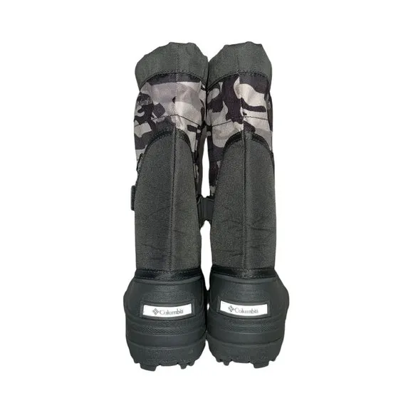 Columbia Gray Camouflage Camo Insulated Snow Ski Winter Boots Boys 5 Barely Worn