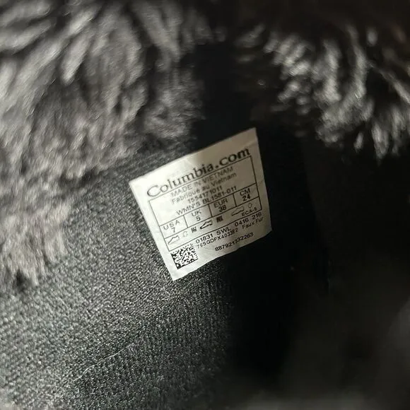 Columbia Ice Maiden II Boots‎ Womens 7 M Black Leather Snow Winter Warm Outdoor