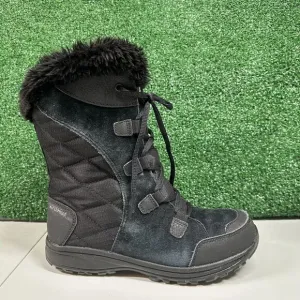 Columbia Ice Maiden II Boots‎ Womens 7 M Black Leather Snow Winter Warm Outdoor