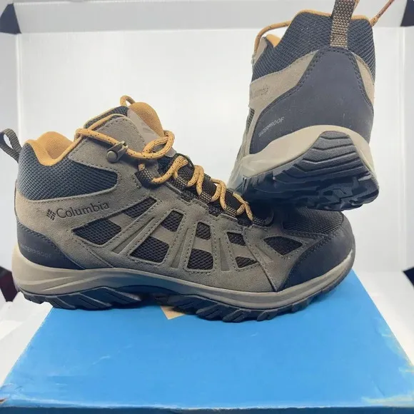 Columbia Mens Redmond III Mid Hiking Boots Walking Shoe Waterproof Brown Size 11