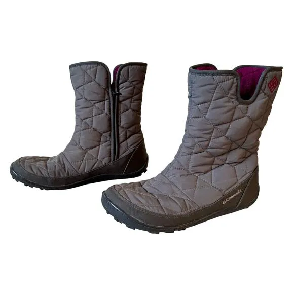 Columbia Minx Slip Omni-Heat Cold Weather Winter Snow Boots Gray Size 9.5