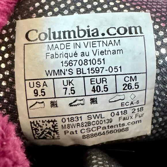 Columbia Minx Slip Omni-Heat Cold Weather Winter Snow Boots Gray Size 9.5