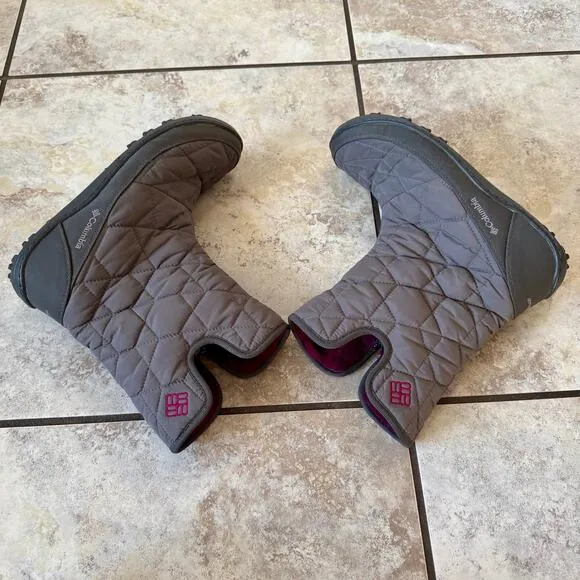 Columbia Minx Slip Omni-Heat Cold Weather Winter Snow Boots Gray Size 9.5