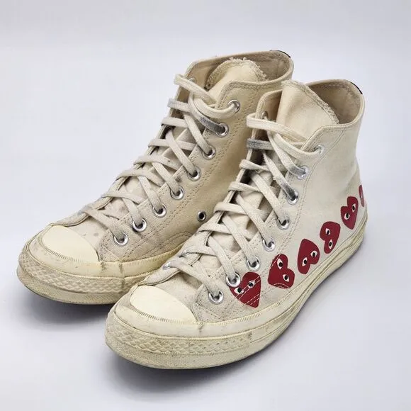 Comme Des Garcons Play Converse Multi Heart High Top Sneakers Men's Size 7