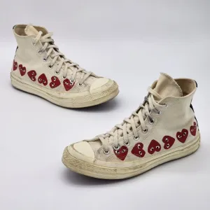 Comme Des Garcons Play Converse Multi Heart High Top Sneakers Men's Size 7