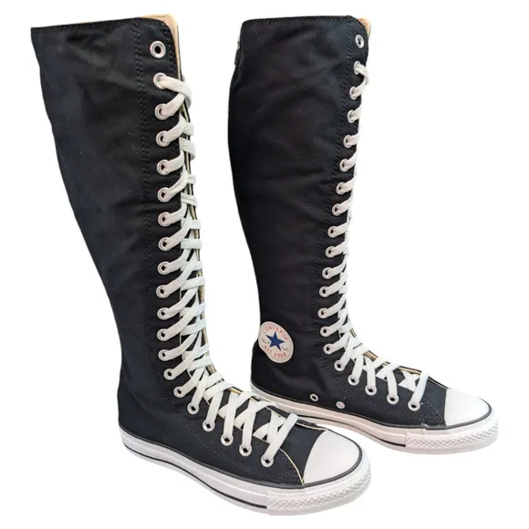Converse 2012 OG XXHI Knee High Black White Canvas Sneaker Boot Womens 7.5 NEW