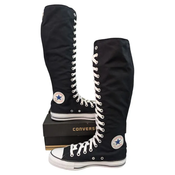 Converse 2012 OG XXHI Knee High Black White Canvas Sneaker Boot Womens 7.5 NEW