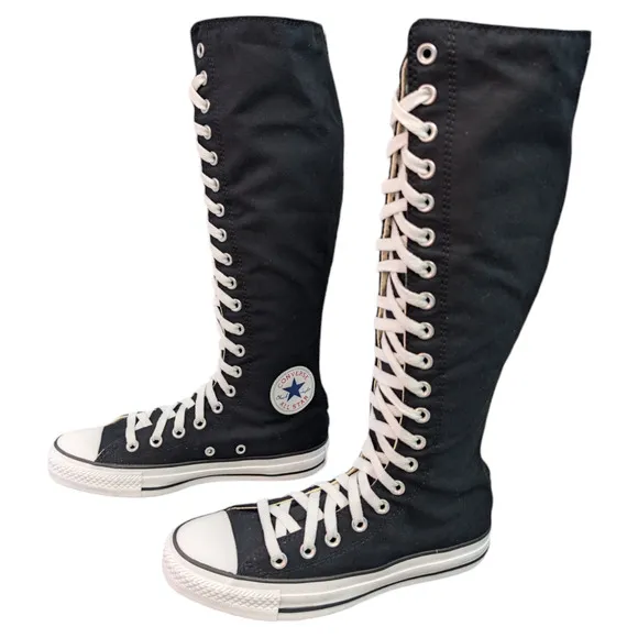 Converse 2012 OG XXHI Knee High Black White Canvas Sneaker Boot Womens 7.5 NEW