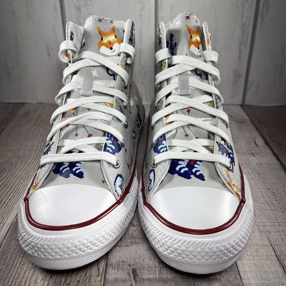 Converse Chuck Taylor All Star High GS Wolf Pack Mouse Garnet Size 5 672913F