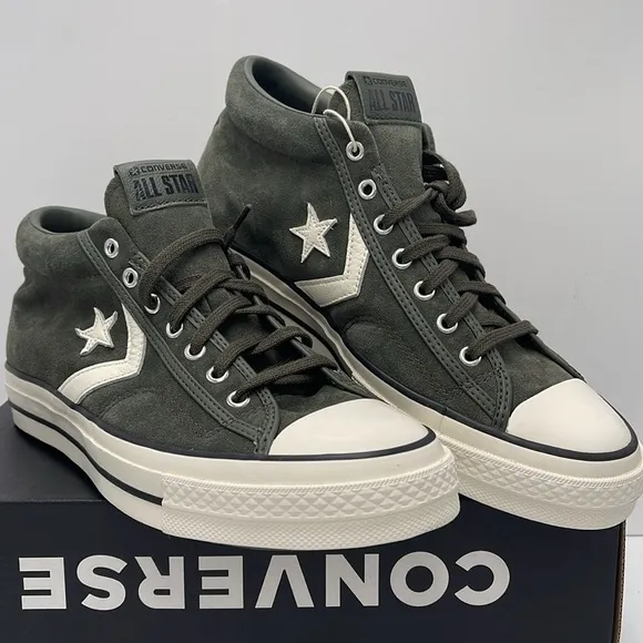 Converse Men's Black High-Top Sneakers A09463CSTAR PLAYER 76 MID CAVE GREEN